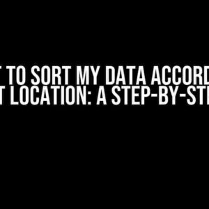 I Want to Sort My Data According to Nearest Location: A Step-by-Step Guide